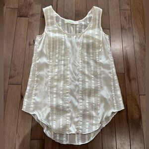 Rag & Bone Lace Ivory Panel Silk tank top / sleeveless silk cotton 00 off white